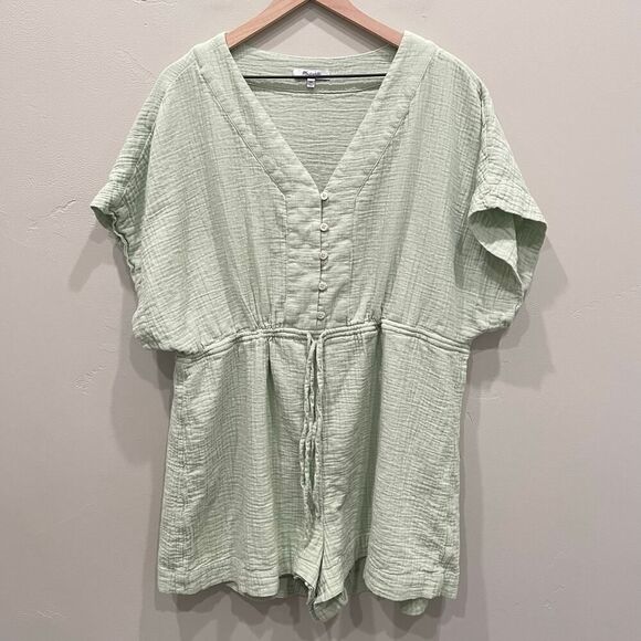 Madewell Lightest Spun Cover-Up Drawstring Romper Plus Size XXL - Picture 2 of 9